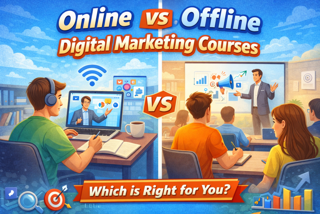 Online vs Offline Digital Marketing Courses